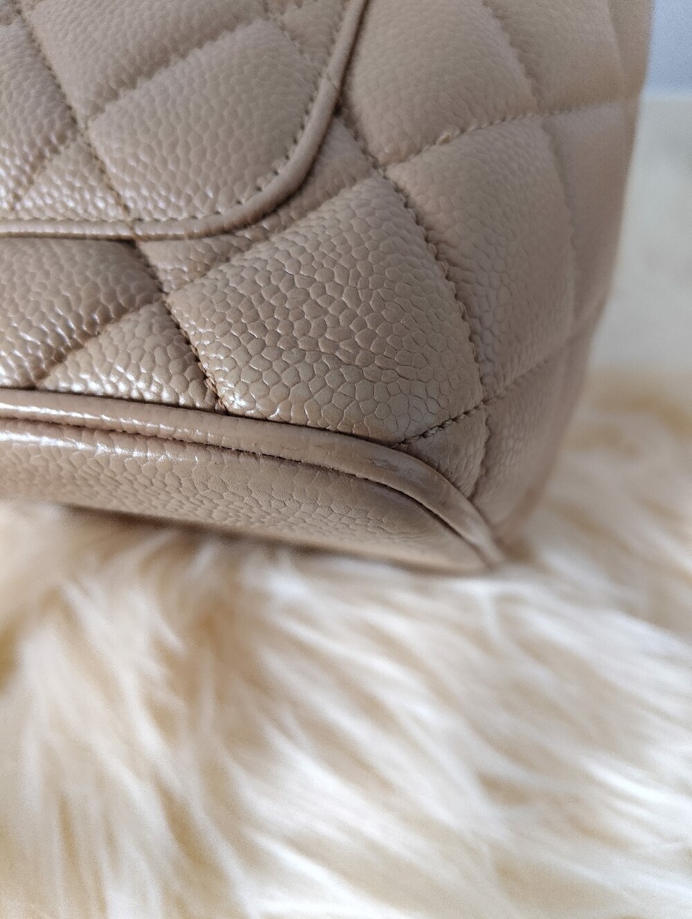 CHANEL Beige Quilted Leather Tote with CC Emblem - Picture 9 of 13
